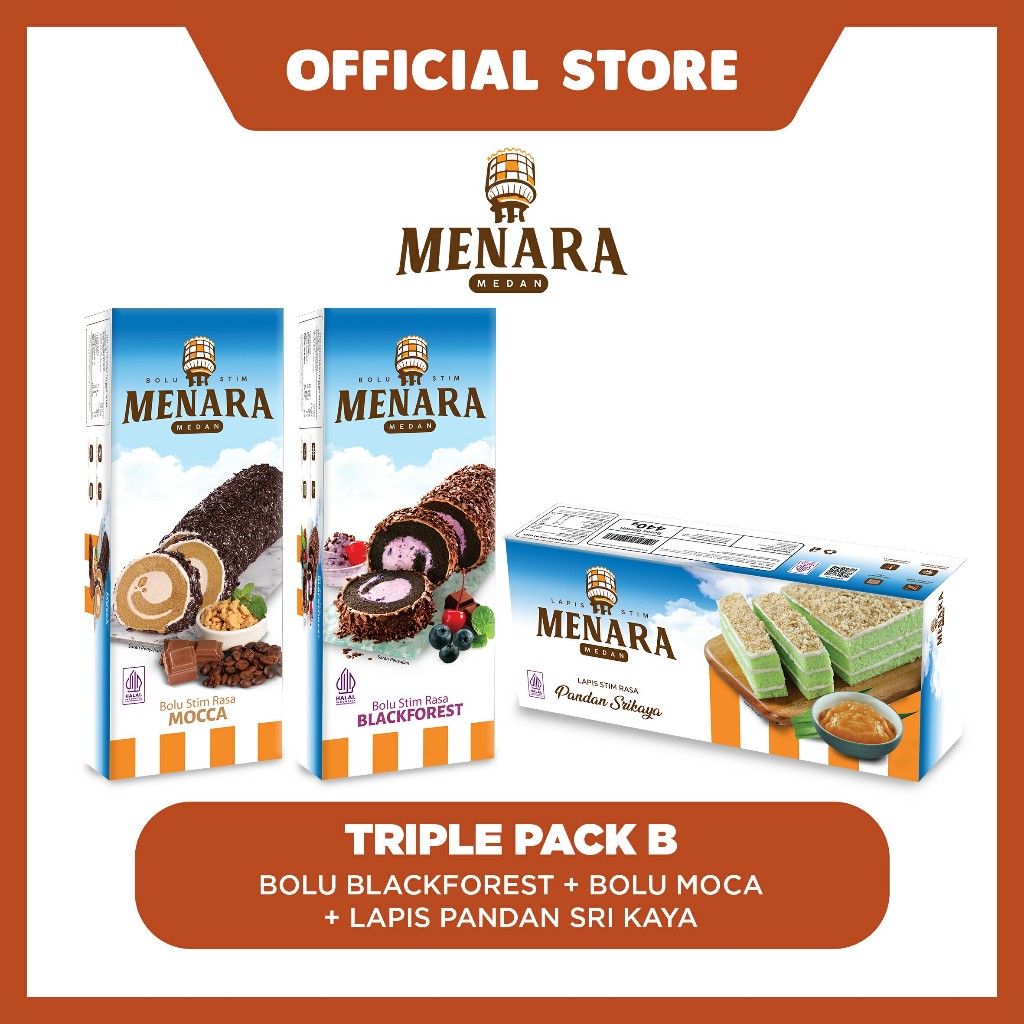 

Triple Pack B (Bolu Stim Blackforest + Lapis Stim Pandan Srikaya + Bolu Stim Mocca)