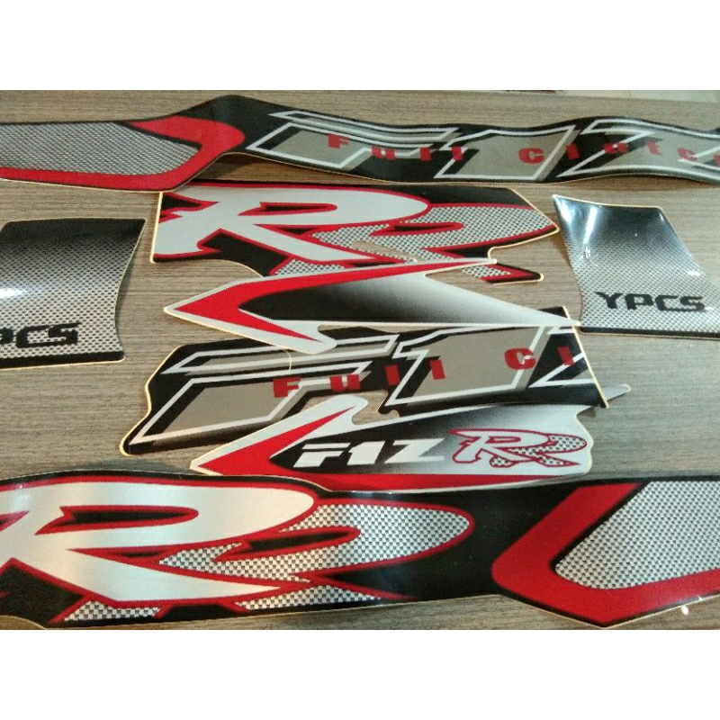 Striping Sticker Lis Body Yamaha Fizr Fizr Fizr Thn 2002 Hitam Merah Silver