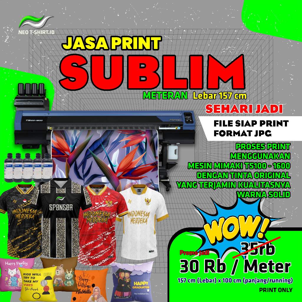 

JASA PRINT SUBLIM / SUBLIMASI ROLL LARGE FORMAT LEBAR 157 CM