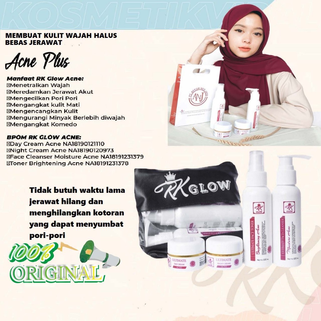 Paket Penghilang Flek Skincare Pemutih Wajah  RK Glow Acne Series