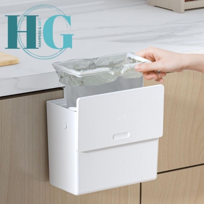 PREMIUM FILO Tempat Sampah 6 Liter Wadah Putih Tong Sampah Portable Tempel Dinding Rak Dapur Toilet