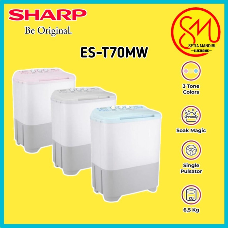 SHARP MESIN CUCI 2 TABUNG 7KG EST 70MW