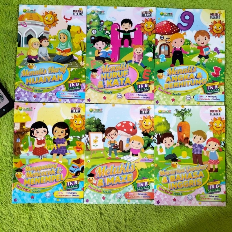 BUKU PAKET PAUD DAN TK ISI 6 SEMESTER 1 TK B MENULIS HURUF & KATA MENEBALI GARIS ANGKA & BERHITUNG M