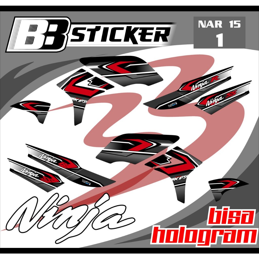STRIPING PREMIUM Kawasaki Ninja R Ninja SS BISA HOLOGRAM List Sticker Variasi Nar 15