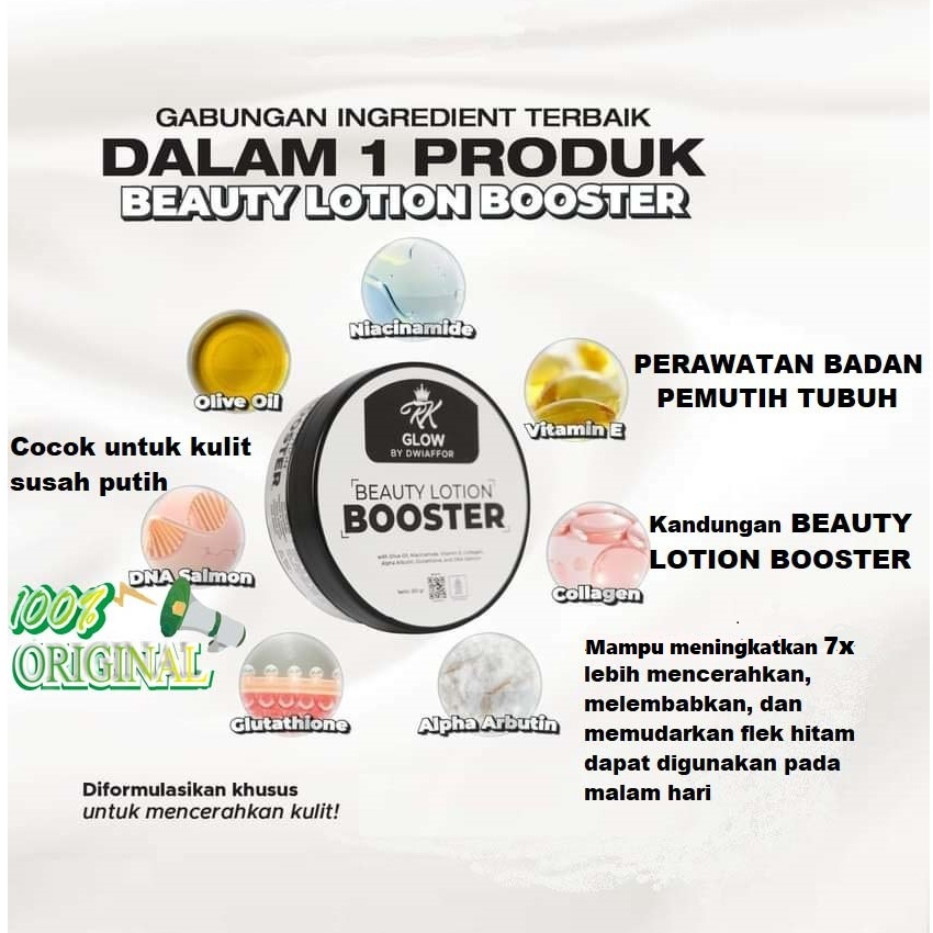 Beauty Lotion Booster Malam Handbody hb Perawatan Pemutih Kulit Badan RK Glow