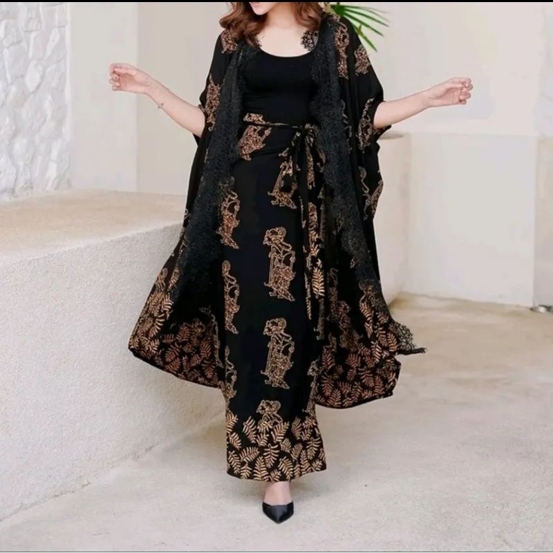SET ROK LILIT CARDI RENDA BATIK WAYANG SETELAN OUTER BATIK S503