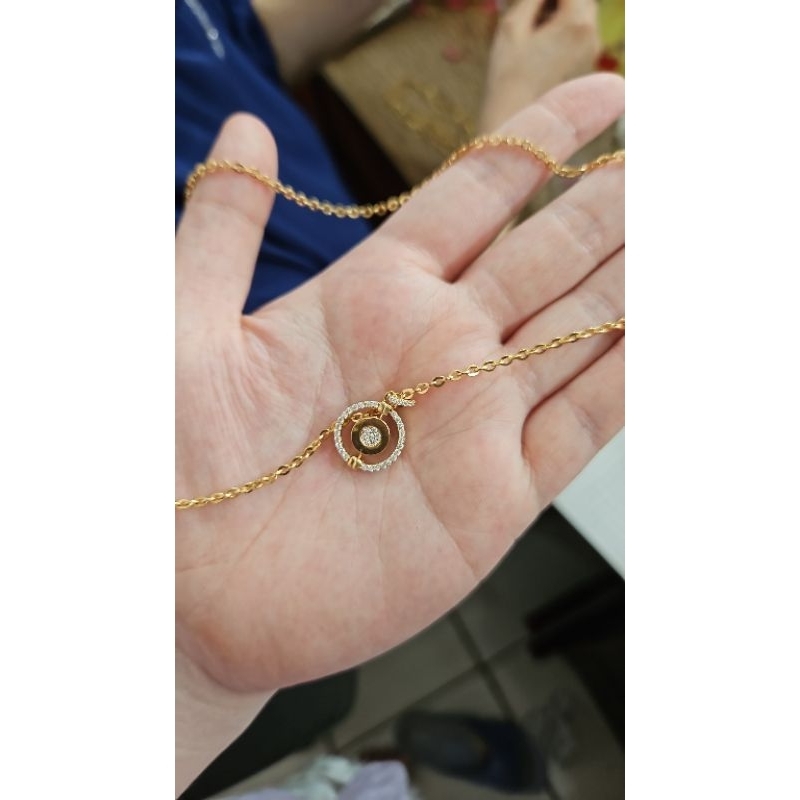 kalung ring bulat listring emas asli 700 70% 16K remaja