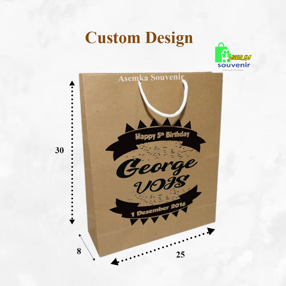 

PAPER BAG TAS KERTAS CUSTOM NAMA ACARA ULANG TAHUN ANAK, HAJATAN, SOUVENIR PERNIKAHAN