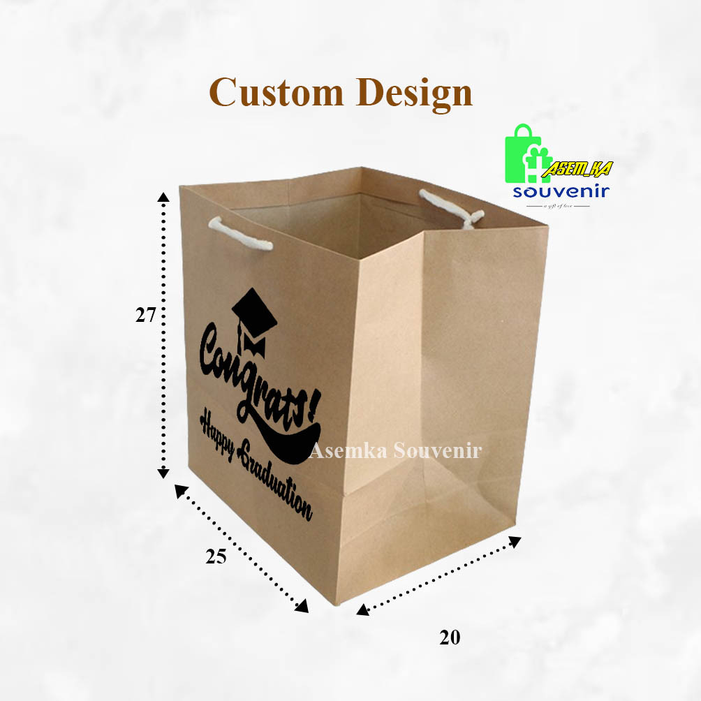 

PAPER BAG TAS KERTAS BENTO DAN NASI BOX UK 25 x 20 x 27 CETAK NMA MNIM 50 PCS
