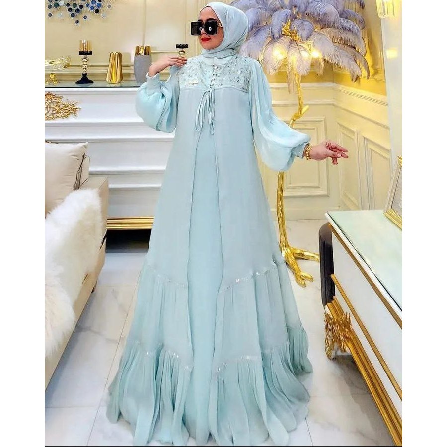 Safitri Dress/Baju Lebaran Couple/Baju Muslim Wanita Terbaru 2024 Kekinian/Dress Kondangan/Fashion M