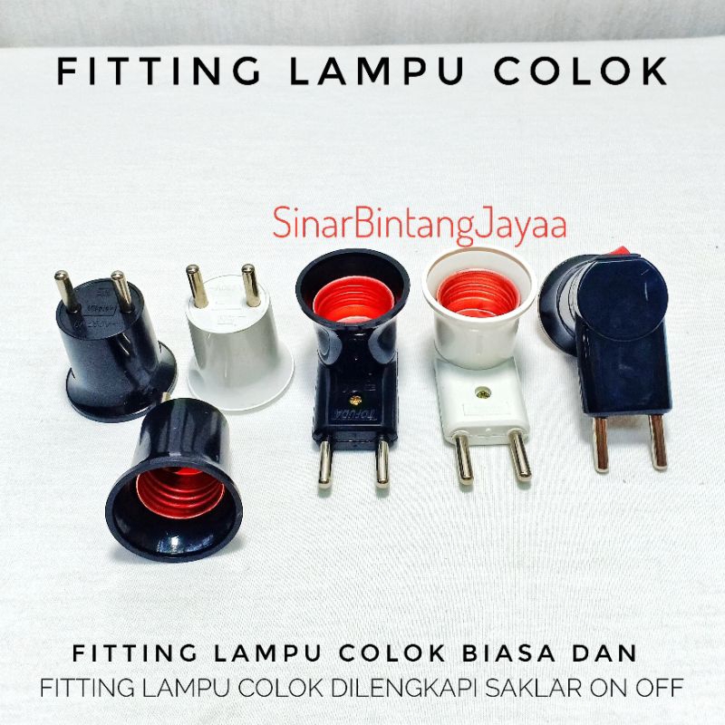 Fitting Colok E27 Fitting Lampu Tidur + Saklar On Off dan Biasa