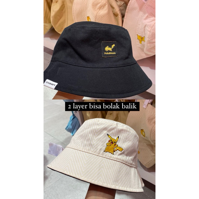 Miniso x Pokemon Bucket Hat Pokemon | Topi Pokemon