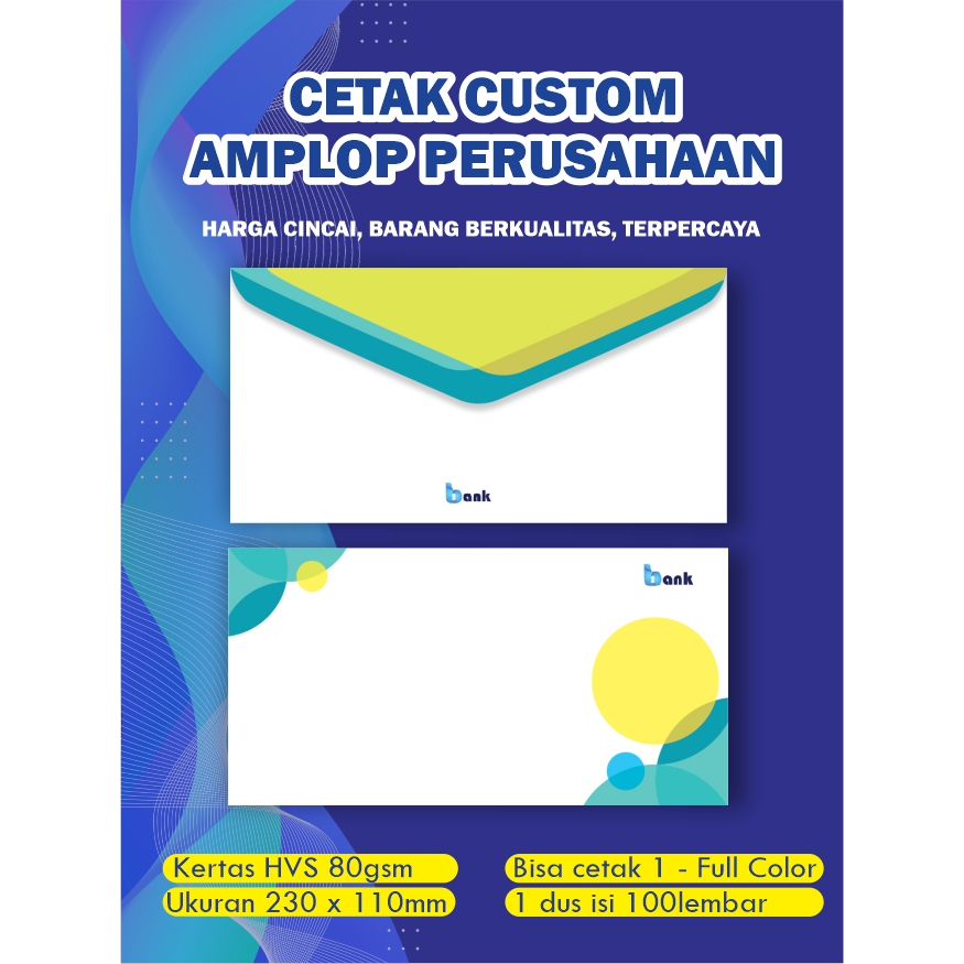 CETAK CUSTOM AMPLOP PERUSAHAAN / INSTANSI / CUSTOM DESAIN FULL COLOR