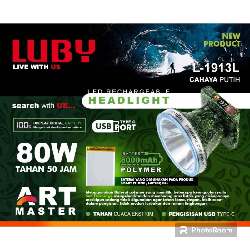 Senter Kepala LUBY 45W (L-2868L), LUBY 20W (L-2895C) ll LUBY 7W ( L-2829L), LUBY 10W (L-2875L), LUBY