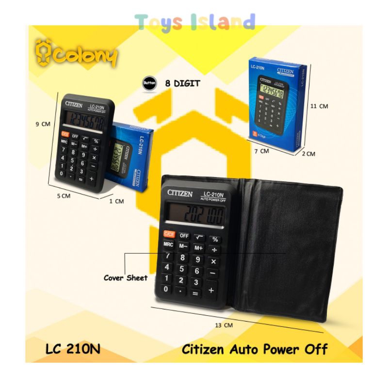 

Citizen CT210N Kalkulator Calculator Calkulator Kakulator Digital Dagang Sekolah Kantor 8 Digit Matematika Berhitung Belajar Alat Tulis Murah Bagus Awet Mini Saku Kecil Besar Jumbo Asli Ori Original