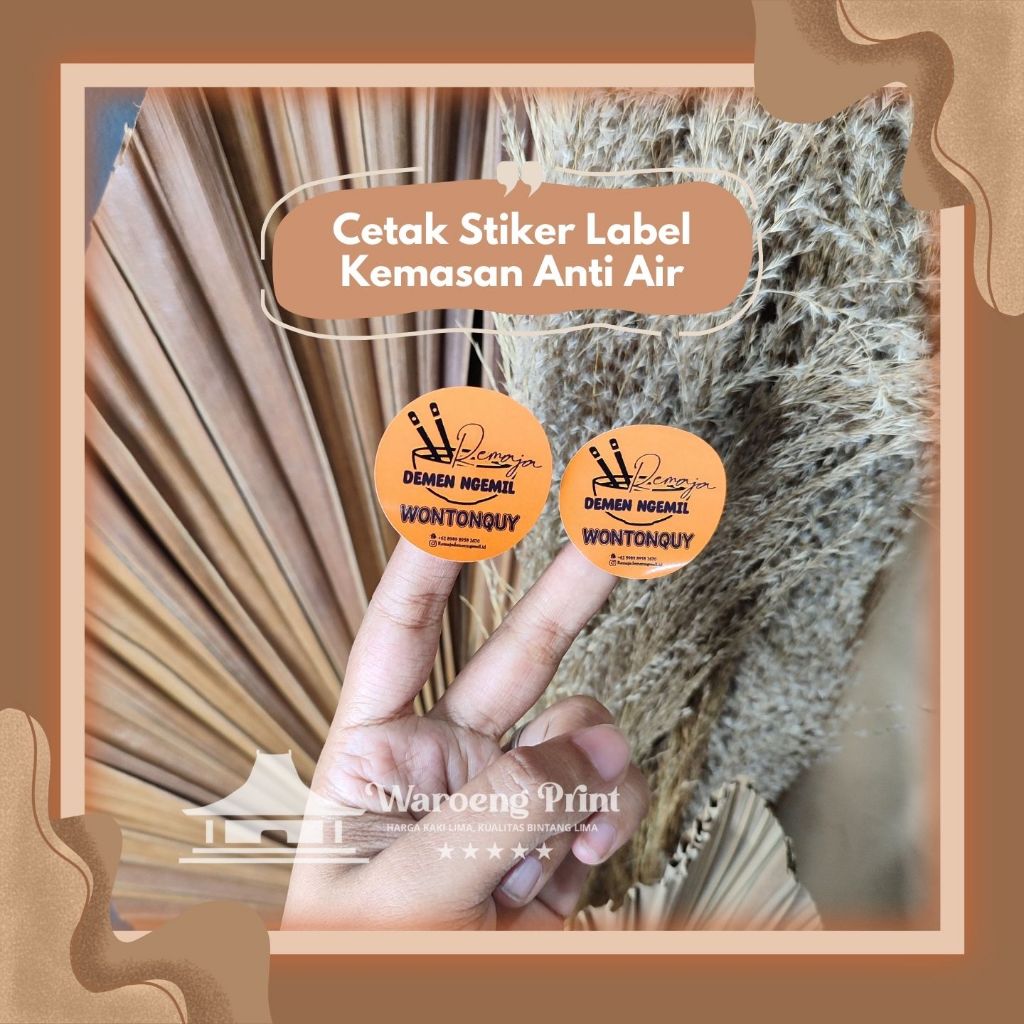 

STIKER LEBEL KEMASAN ANTI AIR | STIKER WATERPROOF | STIKER VYNIL A3+ | STIKER LEBEL | CETAK STIKER | waroengdigitalprint