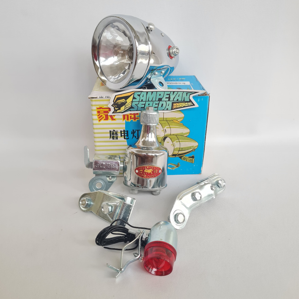 GAJAH Lampu Set Sepeda Onthel Kebo Jengki Unto Jadul Daya Dinamo