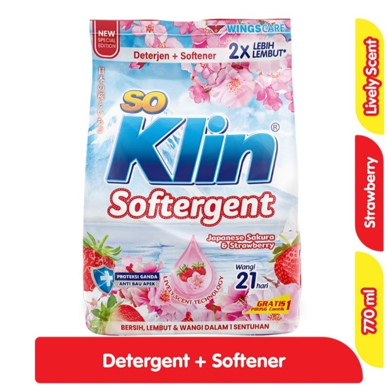 So Klin Softergent Deterjen Bubuk Sakura 770gr
