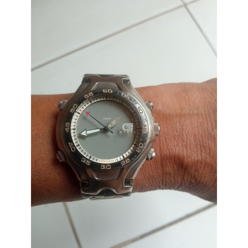 jam tangan guess inc quart original , stainless steel