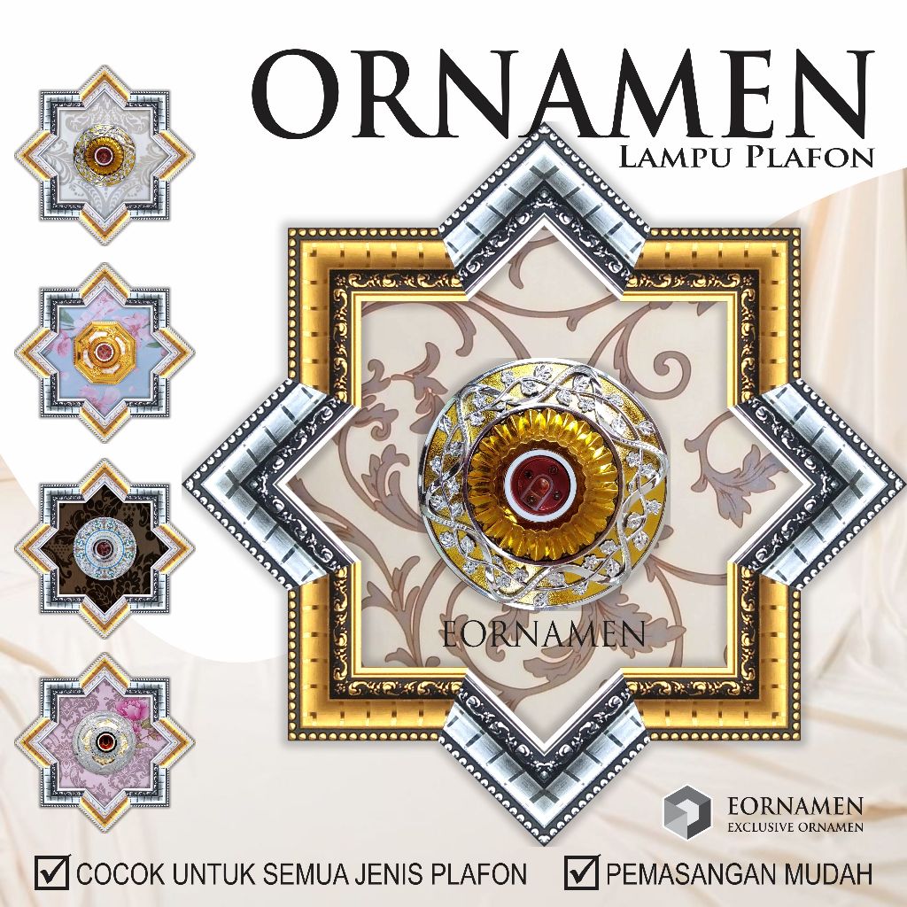 Ornamen  Lampu plafon pvc / fitting lampu plafon Hias 40 x 40 cm new