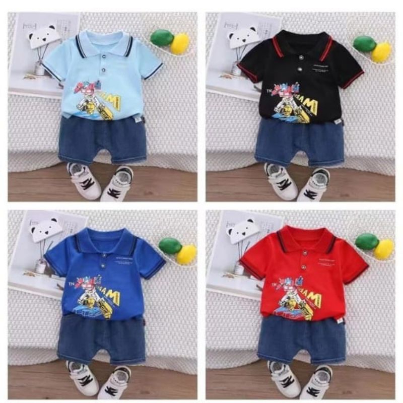 Setelan Kemeja Polo Jeans sisa 1-2tahun