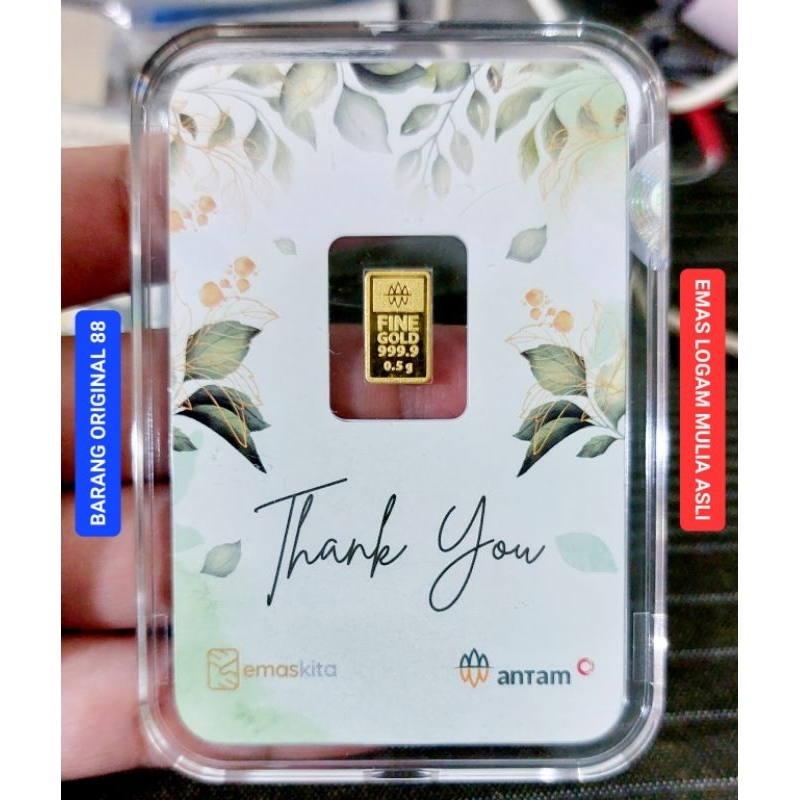 HADIAH KARTU UCAPAN TERIMA KASIH KADO GIFT CARD THANK YOU 0.5 GRAM EMAS ANTAM GIFT SERIES THANKYOU 0