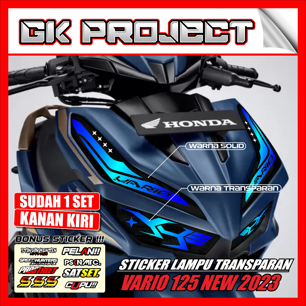 Stiker Lampu VARIO 2023 | Stiker Variasi Lampu Alis Motor Honda VARIO 125 & 150 NEW 2023 | Stiker Al