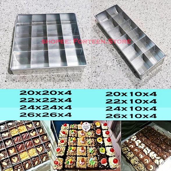 Kualitas Premium Loyang Brownies Sekat  Kotak Persegi Panjang Skat Loyang Bolu Kukus Panggang Loyang Kue Bolu Gulung YFJ