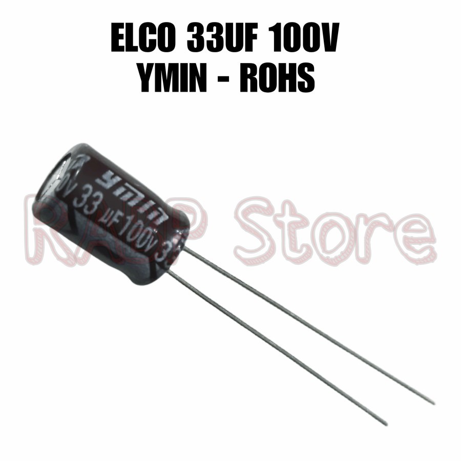 10X ELCO 33UF 100V YMIN ROHS BERKUALITAS KAPASITOR ELKO 33UF 100V