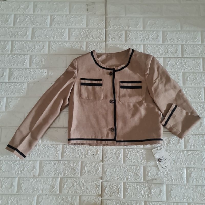 Cardigan wanita import Bangkok bahan katun premium-Coklat