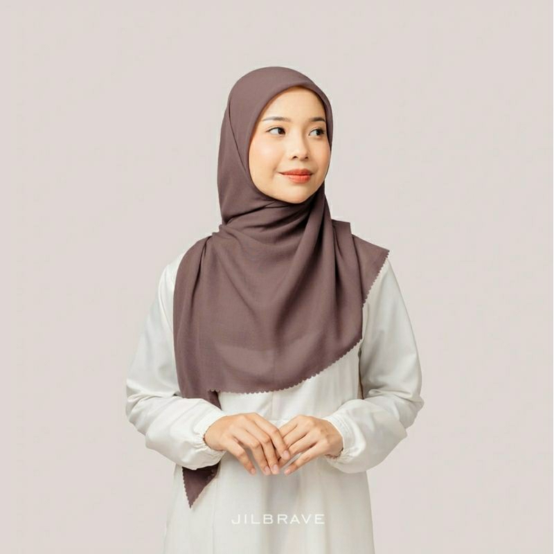 NAYLA KHIMAR JILBRAVE | Hijab Segi Empat Syari 130×130cm Tepi Laser Cut Bahan Arabian Voile