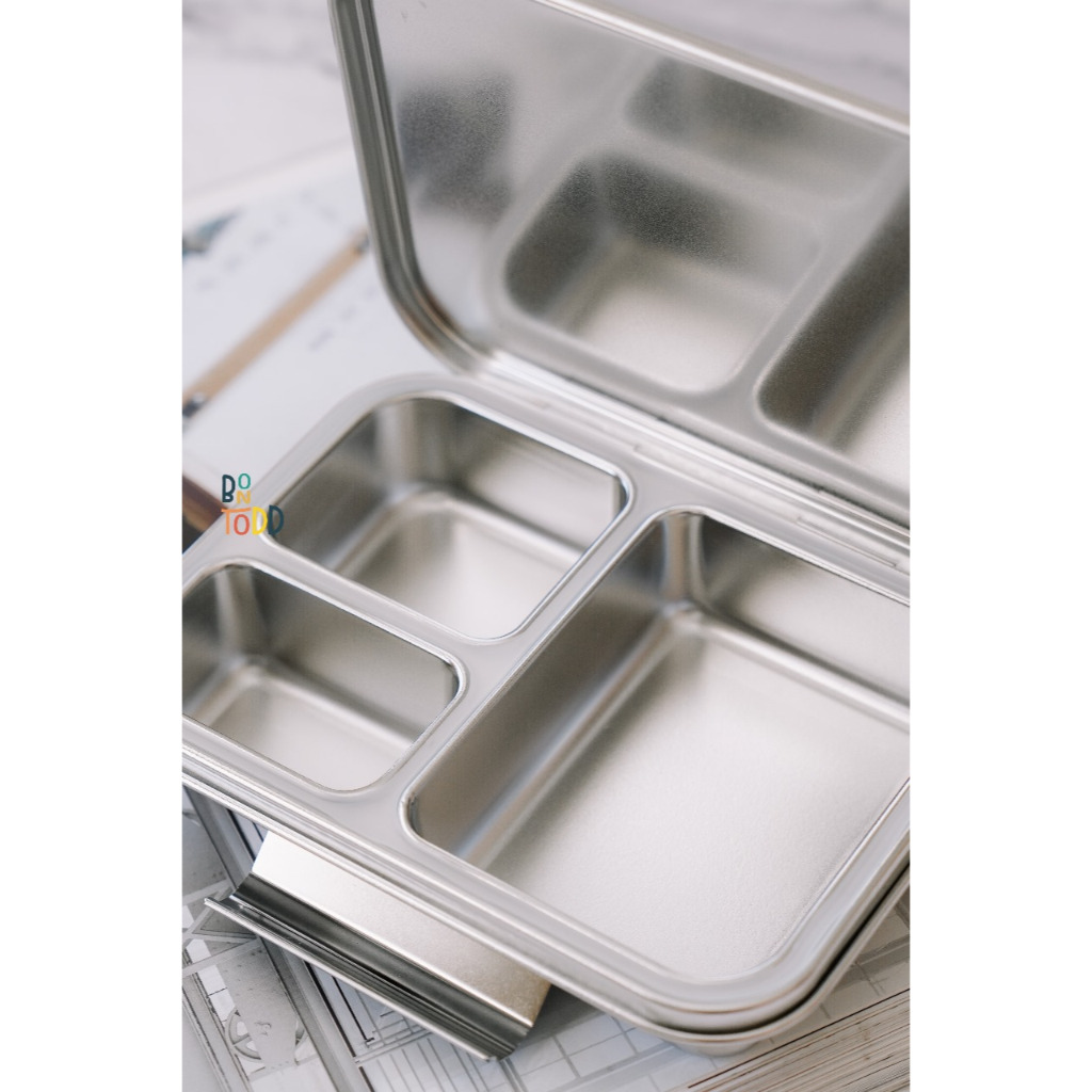 Bon Todd Zurich Bento Box Stainlees Steel Lunchbox Kotak Bekal Sekat 3 Free Gift