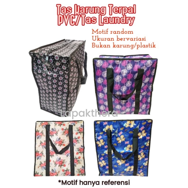 44. TAS KARUNG TERPAL TEBAL ANTI AIR TAS PVC TAS LAUNDRY TAS TRAVELLING SIZE JUMBO SEDANG KECIL BERV