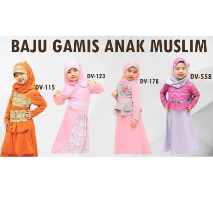 BAJU MUSLIM GAMIS ANAK DV-123 / DV-115 / DV-588 / DV-178