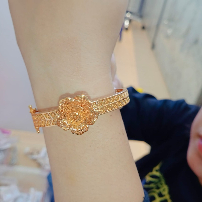 Gelang kendari gold / Gelang Wanita Anti karat / Gelang emas kendari / Bangle bentuk bunga