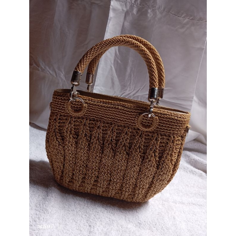 tas rajut model labu