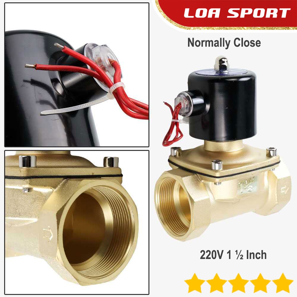 Katup Selenoid Valve Elektrik Kran Air Otomatis NC 220V Pipa 1½ Inch