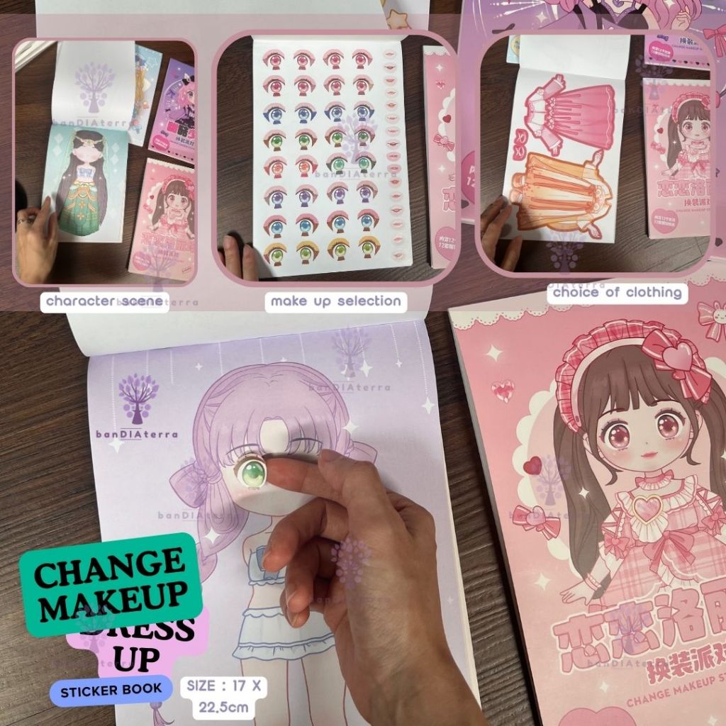 Mainan Stiker Ganti Muka / Stiker Ekspresi / Girl Change Makeup Sticker Book