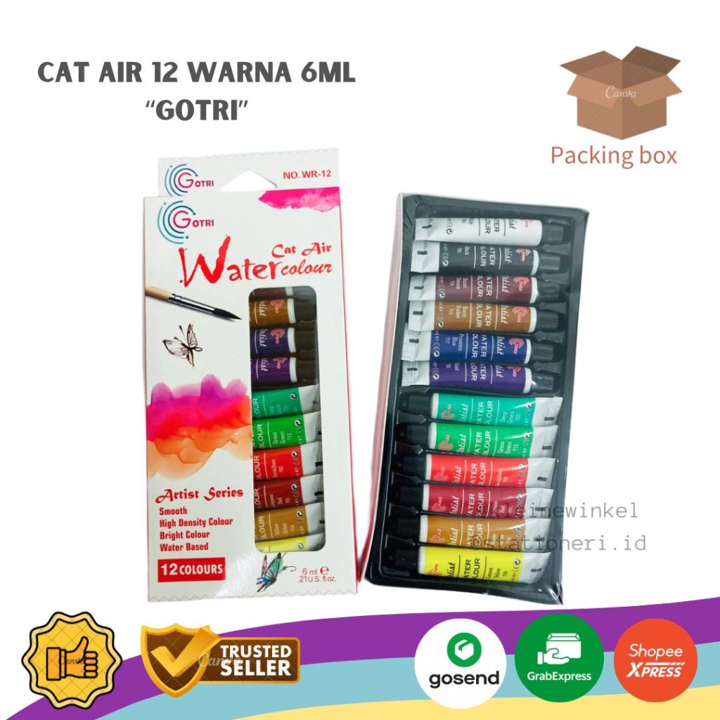 

Cat Air Lukis Merk GOTRI 12 Warna 6ml [ 1 Set ]