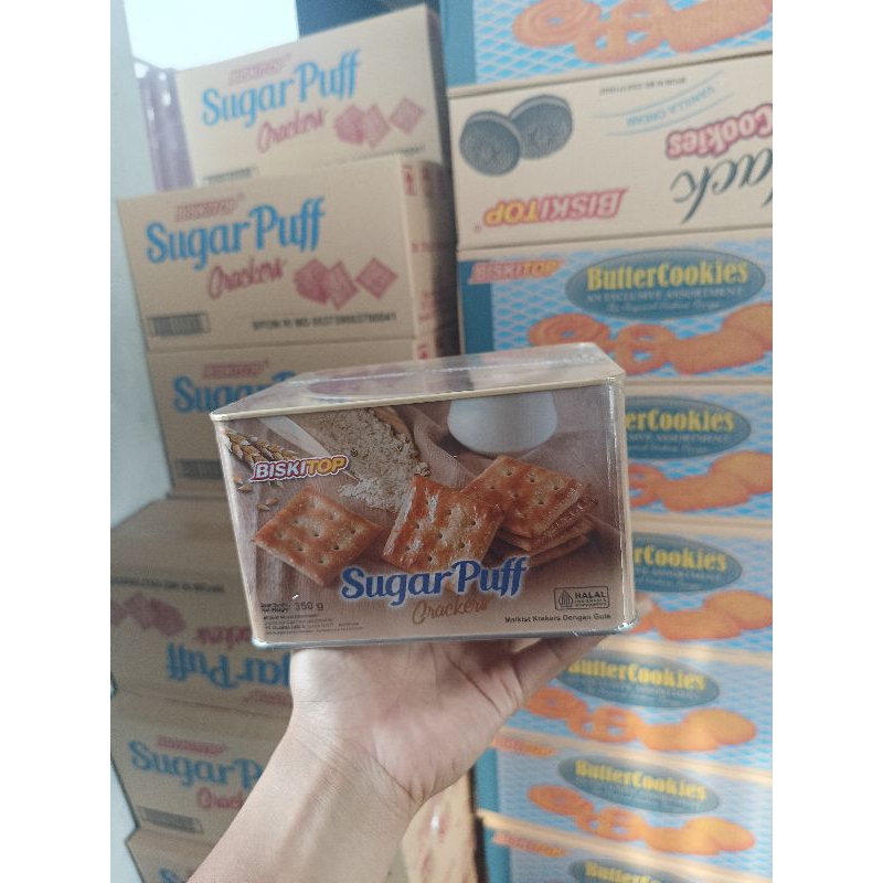 

biskitop sugar puff kaleng 350gr 1 karton isi 6