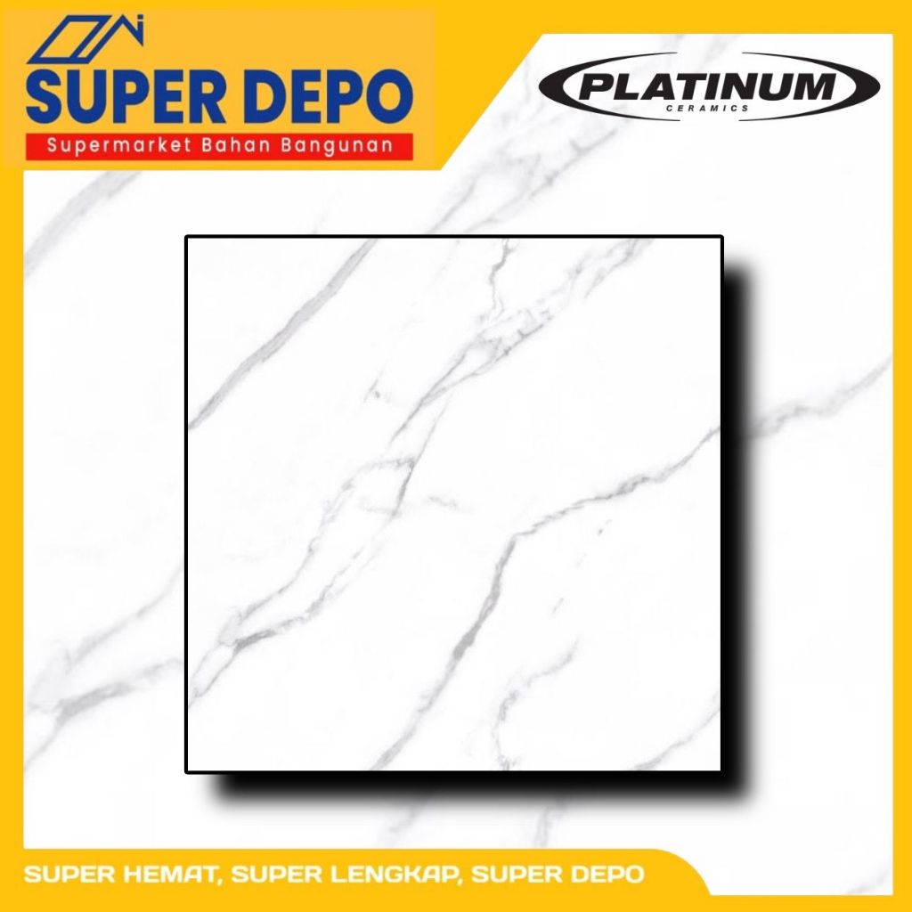 KERAMIK LANTAI PLATINUM 60X60 CM - SEBASTIAN REC GREY GLOSSY