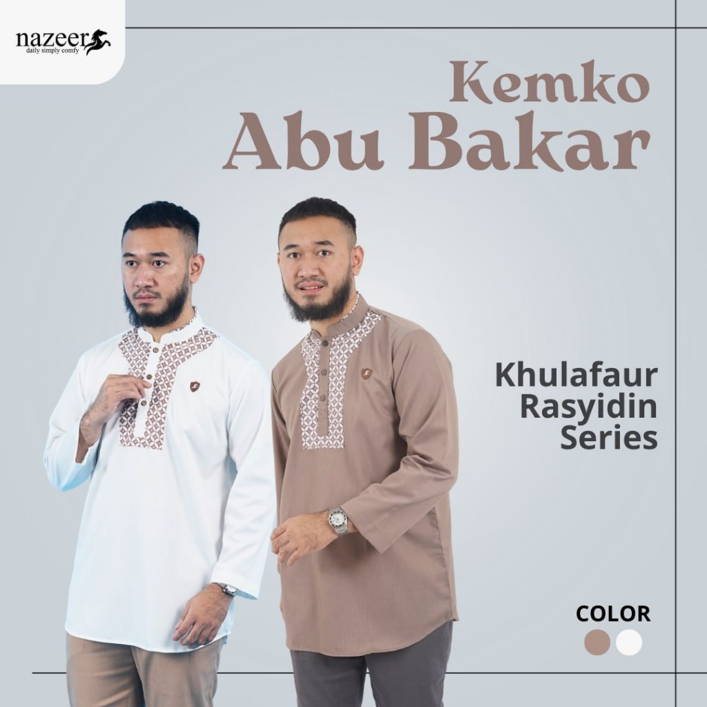 Baju Koko Pria Nazeer Kemko Abu Bakar/Koko Pria Muslim Terbaru Termurah Original Lengan Panjang Dewa