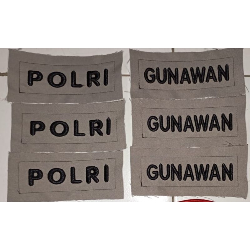 BORDIRDEWE - Bordir timbul Nama POLRI