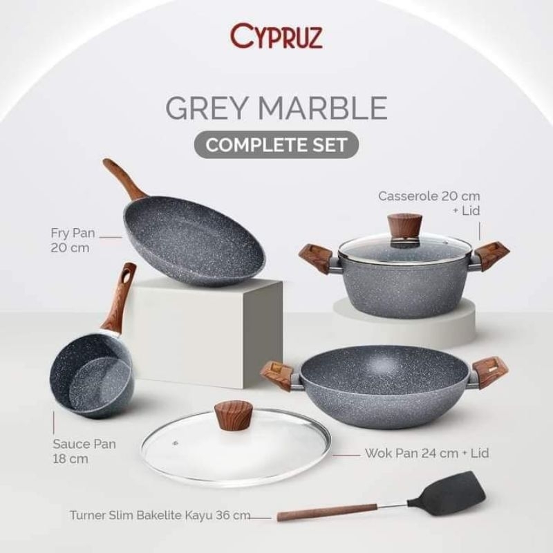 Cypruz Marble Teflon Kuali Caserol