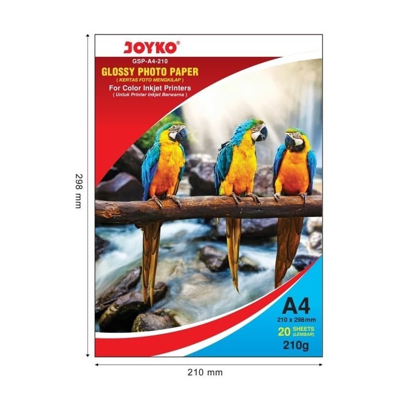 

[PACK] Kertas Cetak Foto Glossy Photo Paper - Joyko GSP-A4-210 gr MURAH
