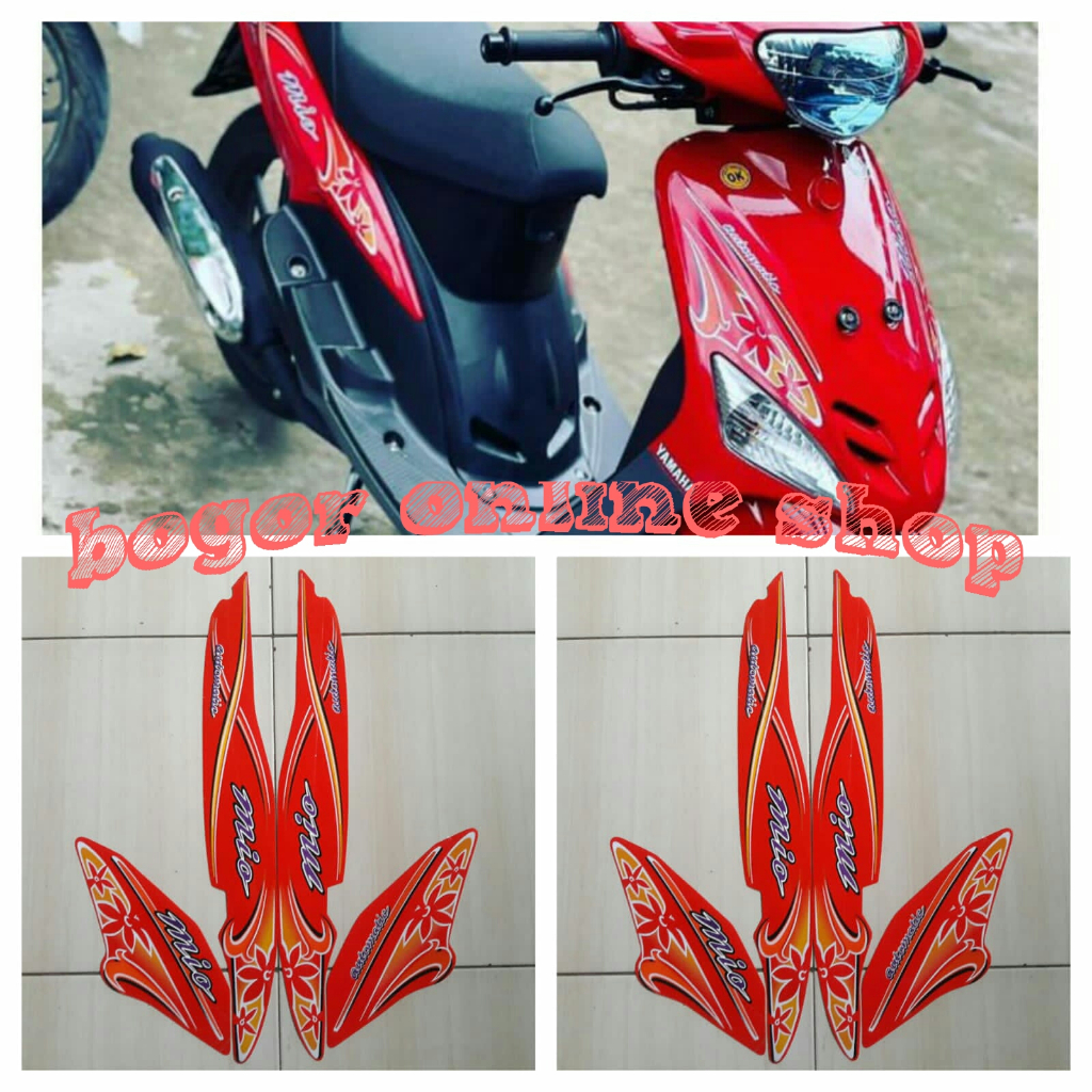 striping stiker motor mio sporty 2004 merah