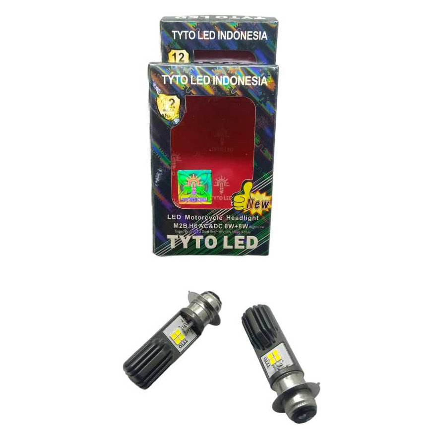 Bohlam Depan TYTO AYOTO Lampu Dop Depan H6 LED M2A AC&DC Kemasan Kuning all motor bebek beat dll uni
