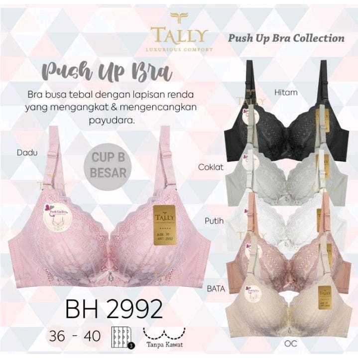 BRA TALLY 2992 , TANPA KAWAT BUSA TEBAL