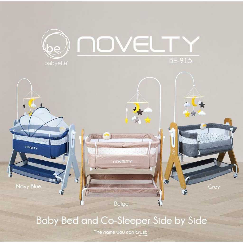 Babyelle NOVELTY BE 915 Bedside Box Bayi dengan Sisi Bisa Turun dan Ayun, Co Sleeper Portable untuk 