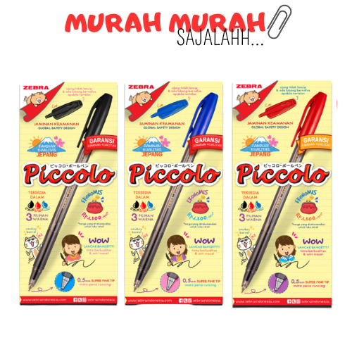 

BALLPOINT / BOLPEN / PULPEN ZEBRA PICCOLO 0.5 (1PAK) MURAH / Piccolo 1Pack Isi 12Pcs
